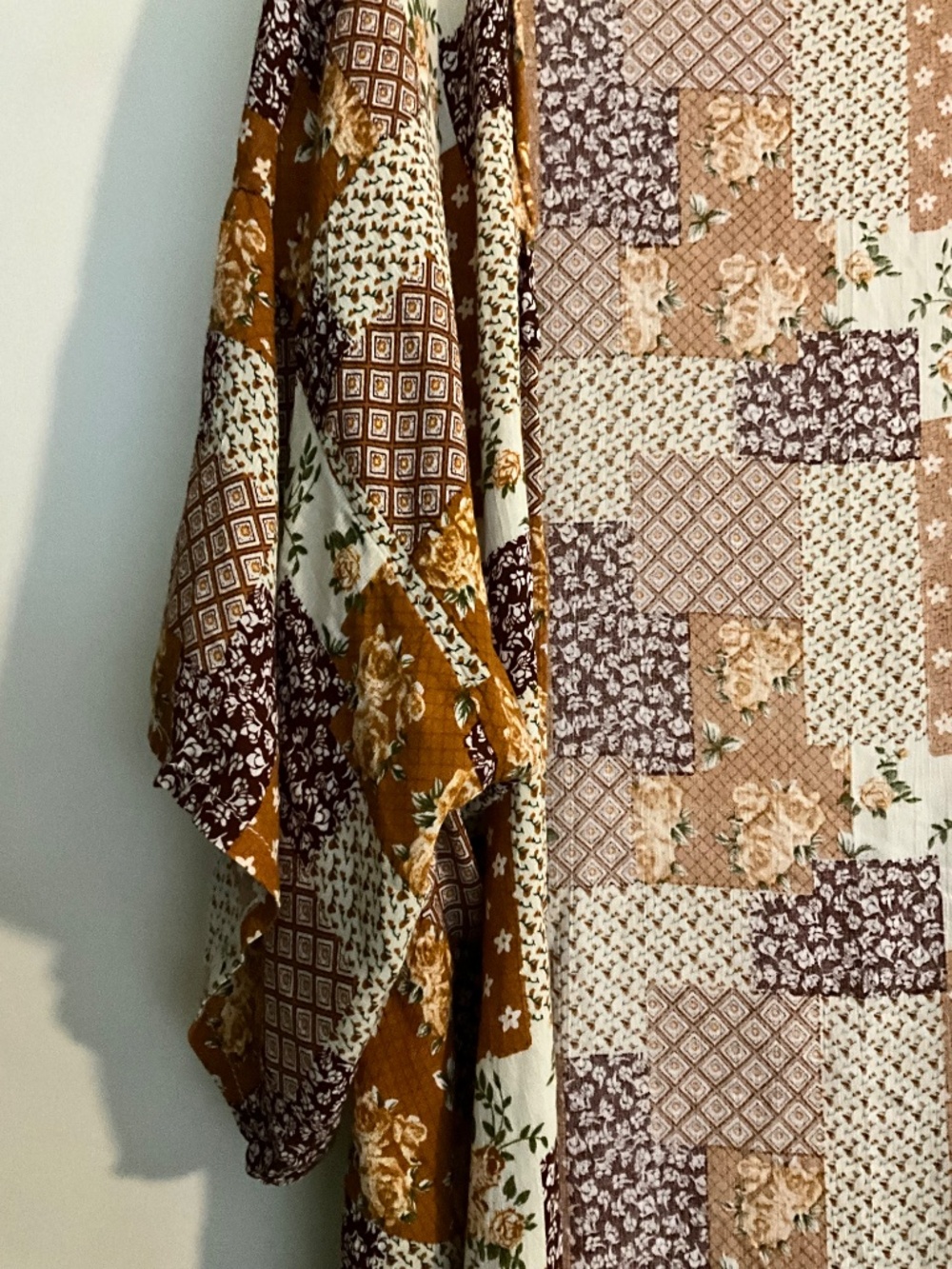 Justintaylor brand orange patchwork printed kimono cardigan - Picture 4 of 5